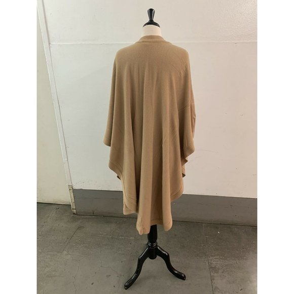 Nordstrom Knit Tan Cape Long Blanket Poncho 38” - Picture 4 of 9